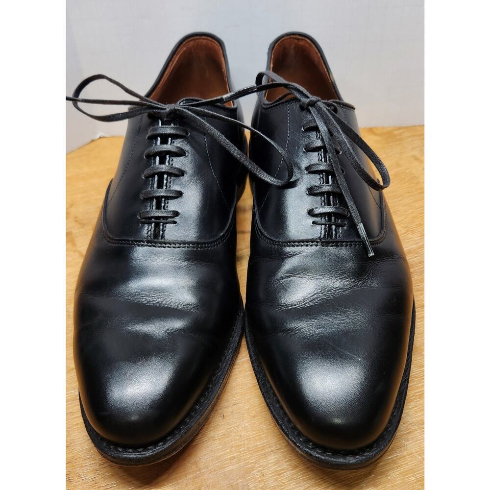 Allen Edmonds "CARLYLE" Men Leather Plain Toe Oxfords Bench Welt 9D Black‎ USA